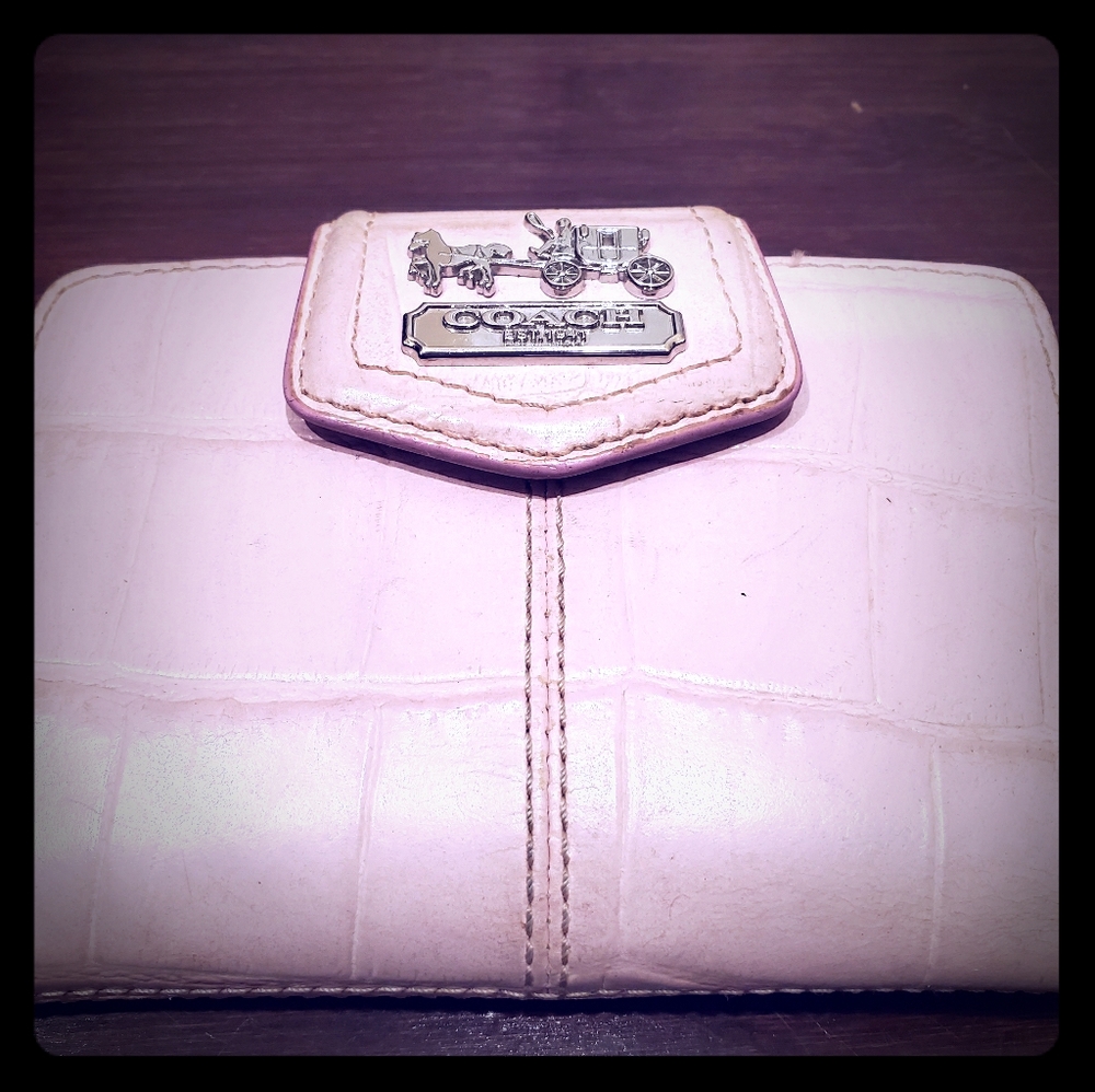 Coach Croc Print Leather Wallet
